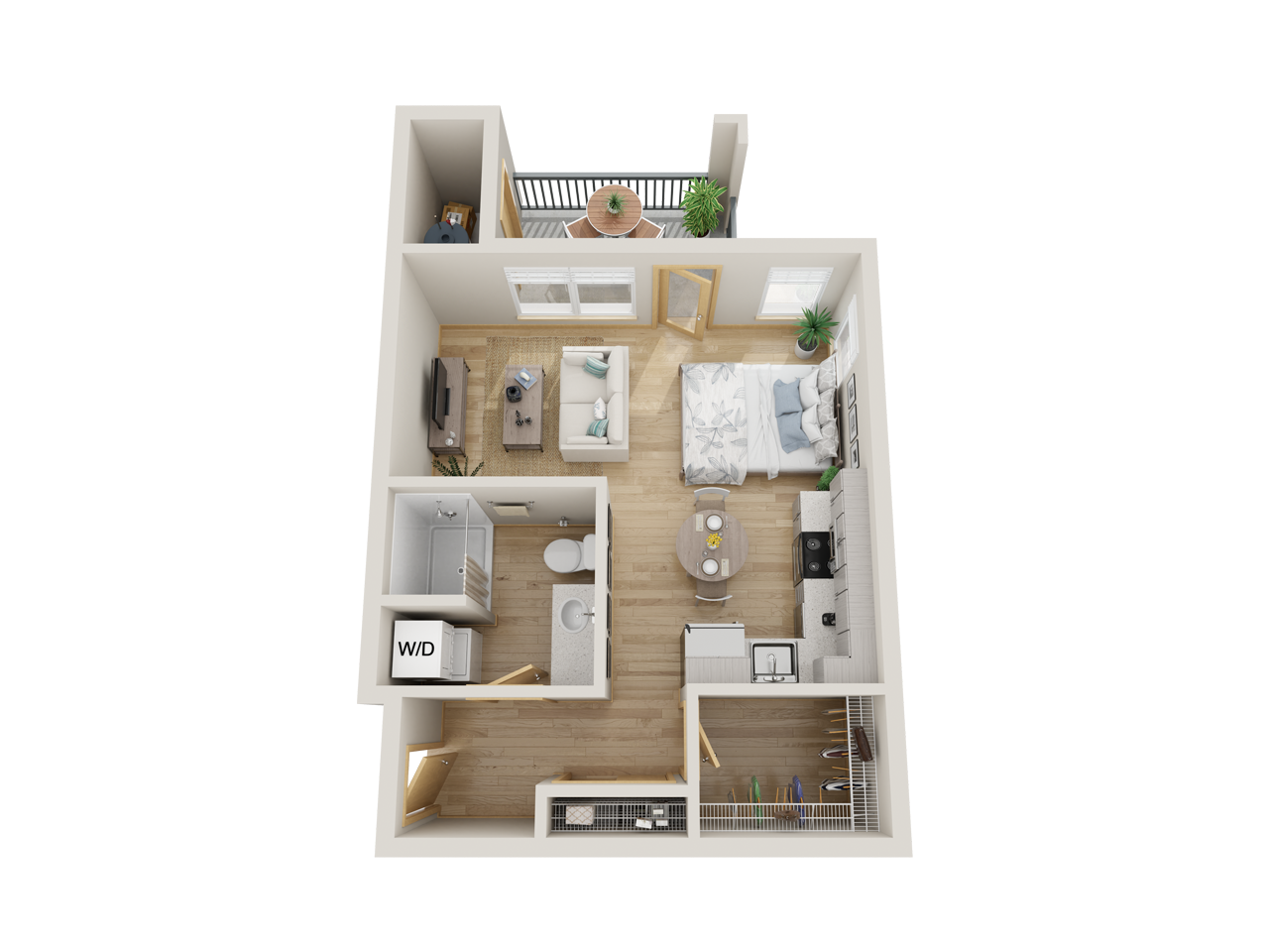 Floor plan for studio, 1 bath, 475 sqft